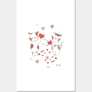 Happy Valentine's day - Valentines cat Posters and Art